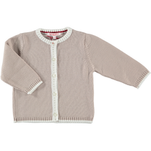 Merino Baby Cardigan & Leggings Set - Biscuit & White