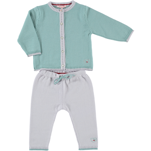 Merino Baby Cardigan & Leggings Set - Sage