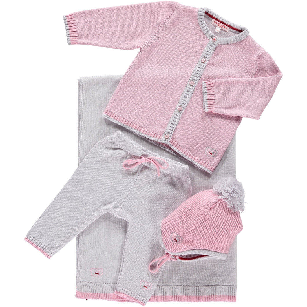 Scarlet Ribbon Cardigan & Leggings Baby Gift Set - Rose
