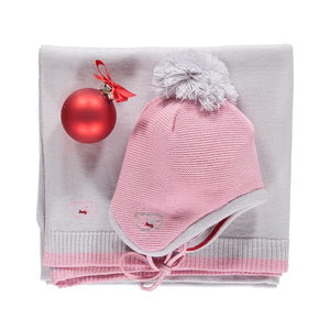 Scarlet Ribbon Baby Hat & Blanket Gift Set - Rose