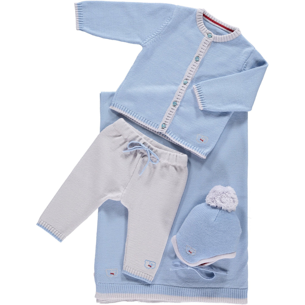 Scarlet Ribbon Cardigan & Leggings Baby Gift Set - Beau Blue