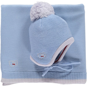 Scarlet Ribbon Baby Hat & Blanket Gift Set - Beau Blue