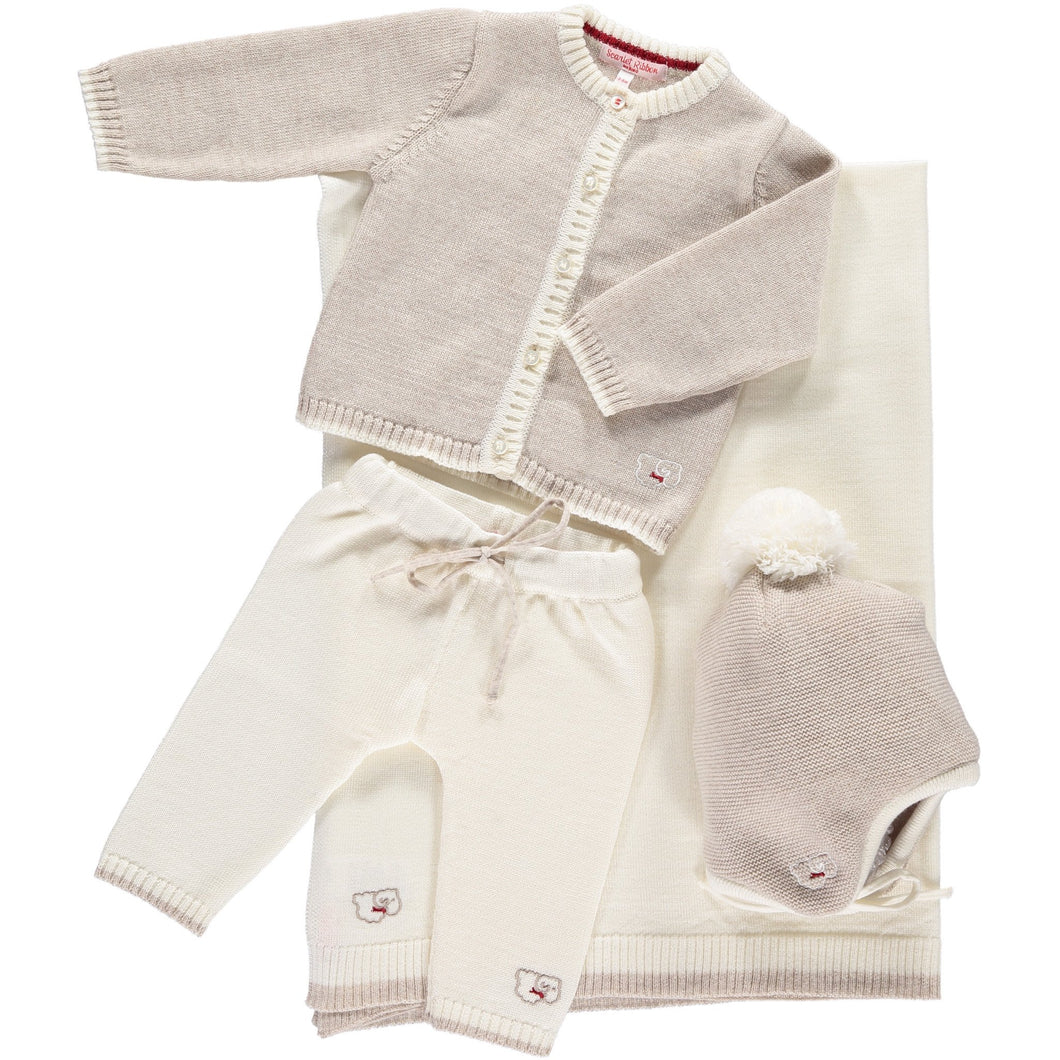 Scarlet Ribbon Cardigan & Leggings Baby Gift Set - Oatmeal