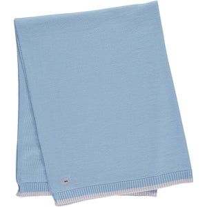 Merino Knitted Baby Blanket - Beau Blue