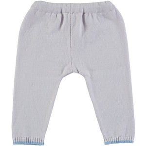 Merino Knitted Baby Leggings - Pearl Grey & Blue