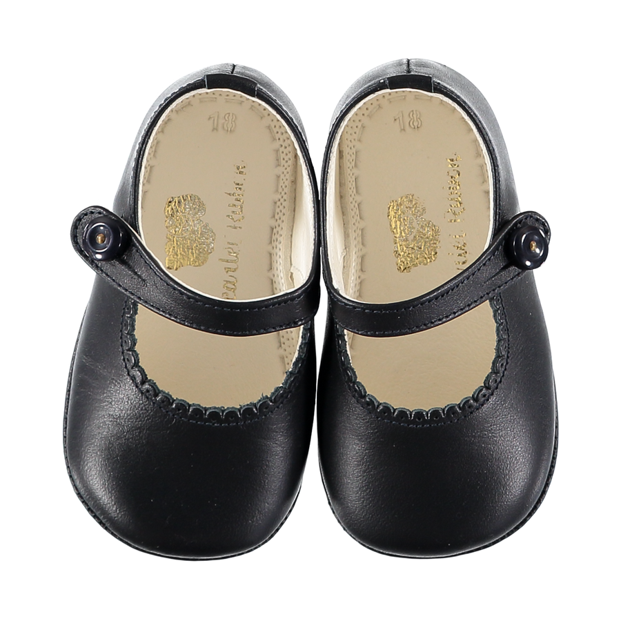 Soft Leather Baby 'Lucy' Shoes - Dark Blue
