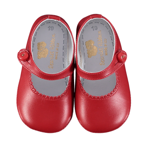 Soft Leather Baby 'Lucy' Shoes - Scarlet