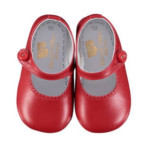 Soft Leather Baby 'Lucy' Shoes - Scarlet