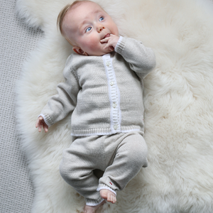 Merino Knitted Baby Leggings - Oatmeal